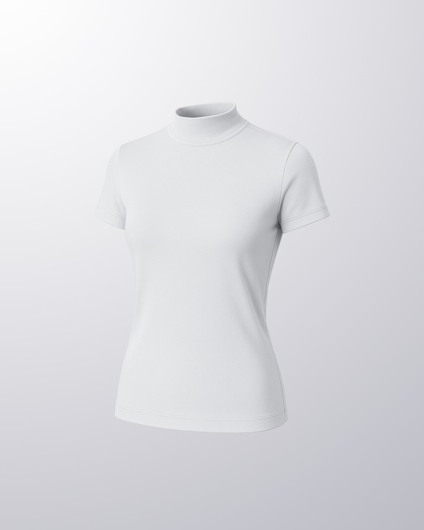 DOUBLE LAYER SHORT SLEEVE HALF NECK