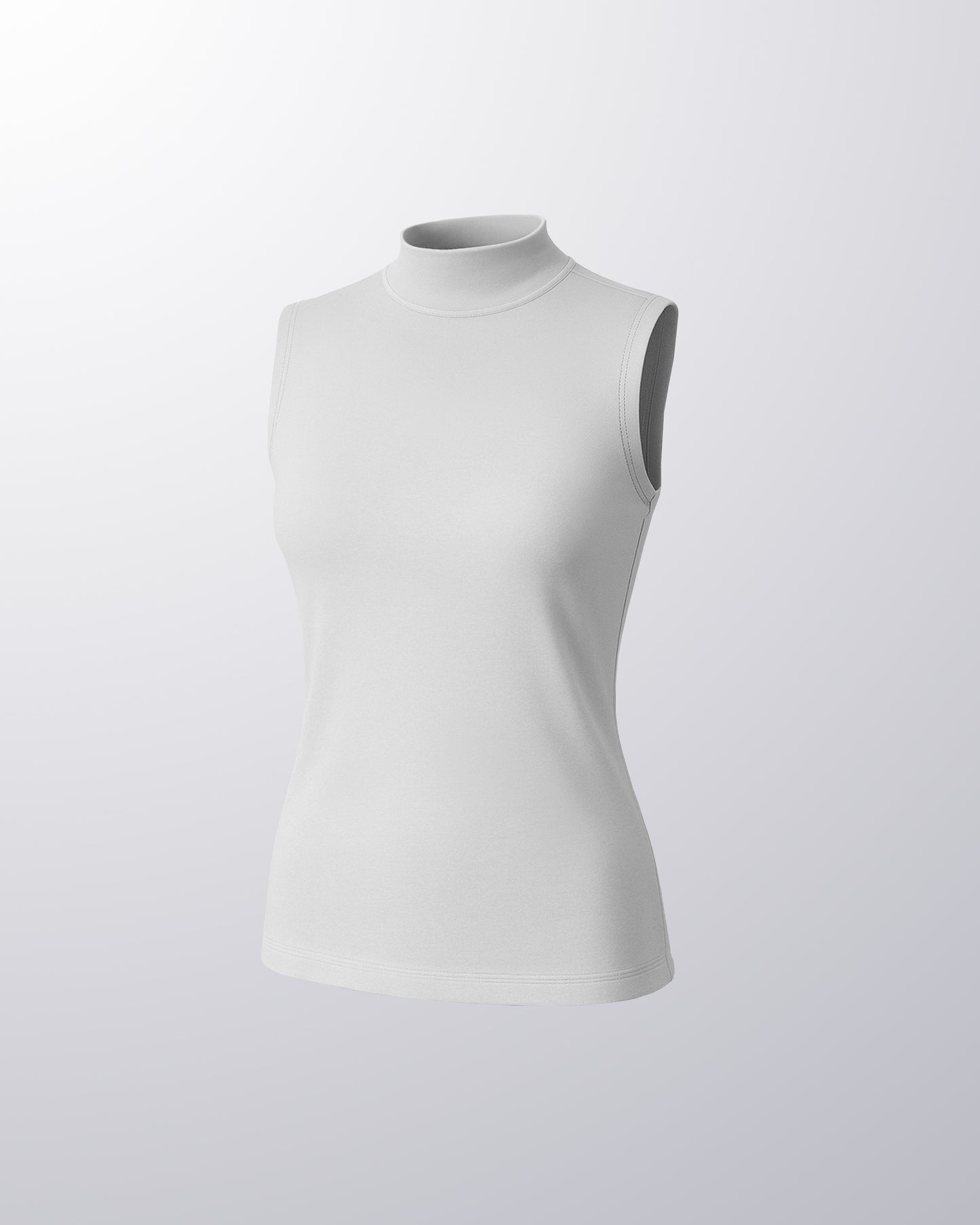 DOUBLE-LAYER SLEEVELESS HALF NECK